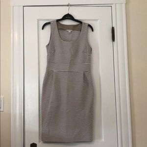 Banana Republic Beige & White Striped Dress